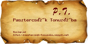 Pasztercsák Tonuzóba névjegykártya